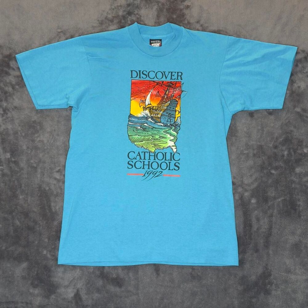 Vintage 1992 Catholic Schools Graphic Tshirt size M
